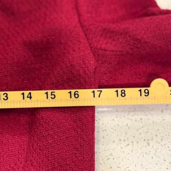 Anne Klein Burgundy Tweed Blazer Jacket Black Velvet Collar Women 6 Fall Office - Picture 7 of 8